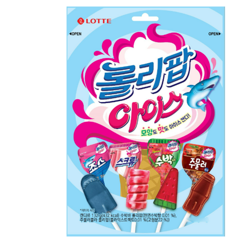 롤리팝 아이스 캔디, 132g, 4개