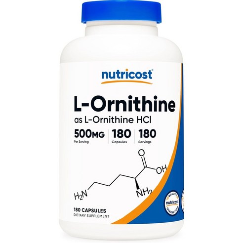 뉴트리코스트 간 건강 영양제 L-오르니틴 500mg 180캡슐 4병, 180정, 4개, 180정