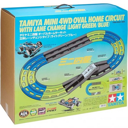 TAMIYA 차선변경이 있는 미니 4wd 타원형 홈서킷 69569 (라이트그린/블루)