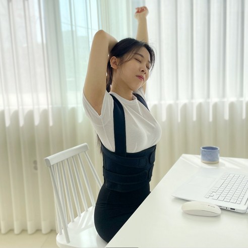 바디로운 자세교정밴드 굽은 어깨 라운드숄더 바른자세 말린 등 체형 교정기 밴드, 1세트