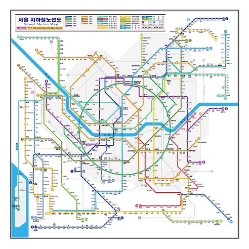 지도타운 2024년 최신판 지하철노선도 대형 코팅 +우리나라지도, 1개