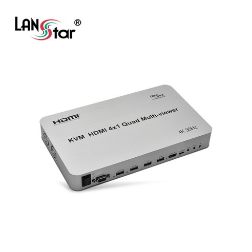 LANstar HDMI 4x1 KVM 멀티뷰어 4K해상도 LS-HDM402KVM-4K, 1개