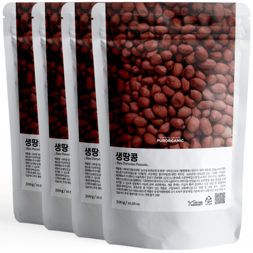 푸로가닉 페루산 생땅콩, 4개, 300g