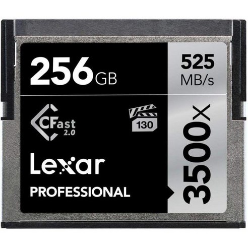 Lexar 256GB Professional 3500x CFast 2.0 메모리 카드 최대 525MBs 읽기 속도