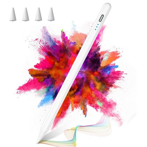 휴대 전화/삼성/iOS/안드로이드 태블릿에 적합한 마그네틱 터치 펜 4개의 팁 포함, 흰색, 1개