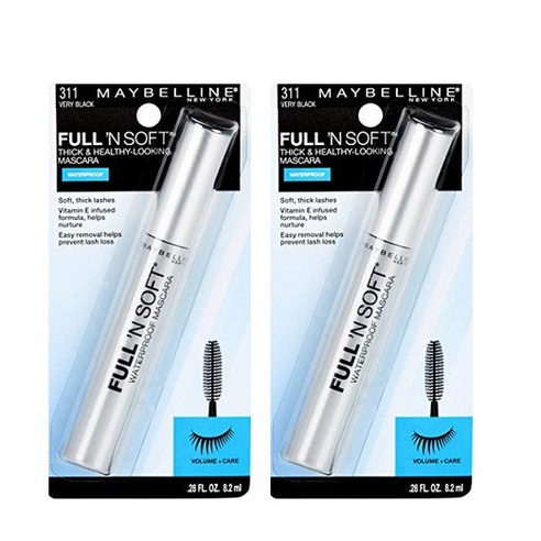 메이블린 풀 앤 소프트 워터프루프 마스카라 8.2ml, Very Black, 2개