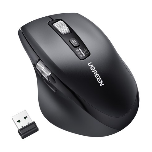 UGREEN 유그린 5000DPI 초고속 스크롤 듀얼 모드 마우스: 생산성과 편안함을 극대화하다 무선블랙스크롤마우스