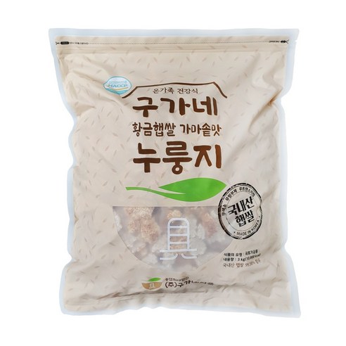 구가네식품 황금햅쌀 가마솥맛 누룽지, 600g, 5개