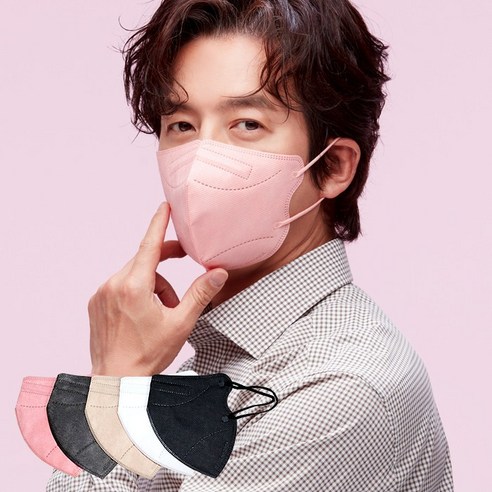 케이바이오 새부리형 컬러 황사마스크 KF94 대형, 50개입, 1개, 핑크