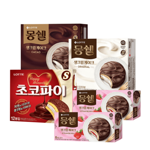 롯데제과 초코파이336g/몽쉘336g 총 4곽구성, 01.초코파이 336gX4개, 336g, 4개