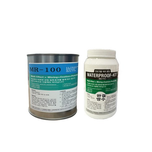 메가페인트 시멘트 고강도 초속경 몰탈 MR100 회색 1kg 방수재 포함 1세트, MR100 회색 1kg + 완결 방수키트 0.5L, 1개