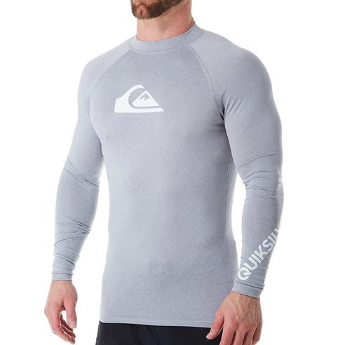 Quiksilver 남성용 All Time Ls 긴소매 래쉬가드 서핑 셔츠 All Time Ls 긴소매 래쉬가드 서핑 셔츠 블랙. 래쉬가드 상의