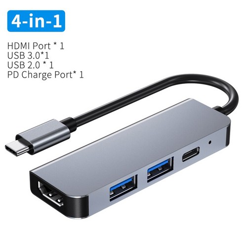 [SW] 8 인 1 USB 3.0 허브 노트북 어댑터 PC 컴퓨터 PD 충전 8 포트 도킹 스테이션 RJ45 HDMI TF/SD 카드 노트북 c형 분배기, 4In1Type-CB