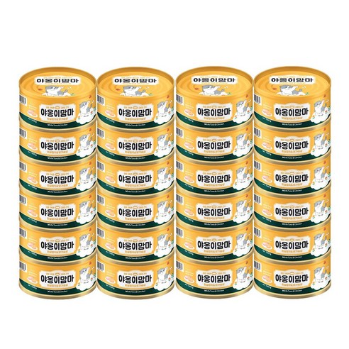 야옹이맘마 고양이 습식 간식 캔, 흰살참치와 닭가슴살 (160g), 160g, 24개