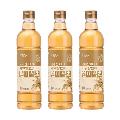 생생초 자연발효한 현미식초, 800ml, 3개