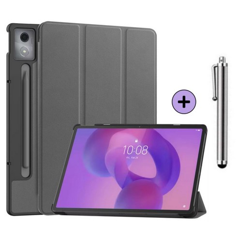 레노버탭 Idea Tab Pro 12.7 2025 아이디어 탭 프로 케이스 북커버 TB-375FC 373FU 케이스나라, 그레이, 1개
