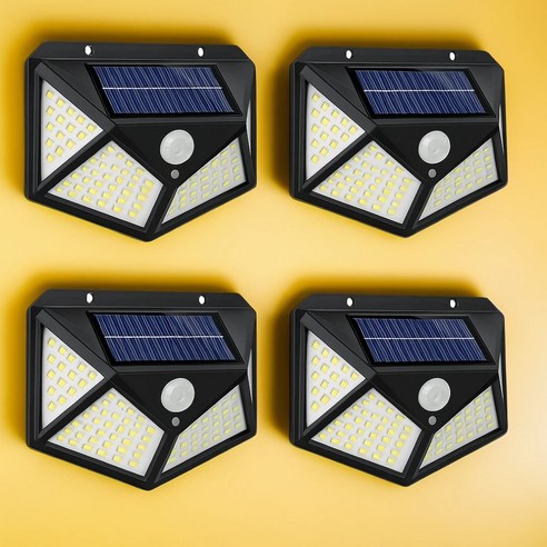 일상애착 태양광 센서 외부벽등 야외조명 100칩 LED, 4개입