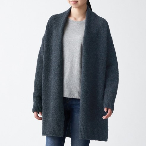 무인양품 MUJI 여성 야크 울 혼방 롱 가디건 BAM02A0A