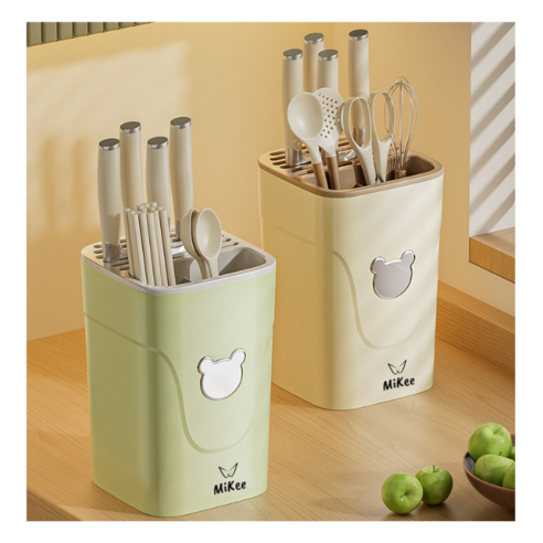 가정을 위한 편리하고 스타일리시한 마이키 곰돌이 물빠짐 수저통