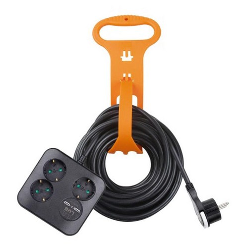 천 러그박스 멀티콘센트 연장선 3구 USB 2포트+선정리 타이홀더, 5m, 1개