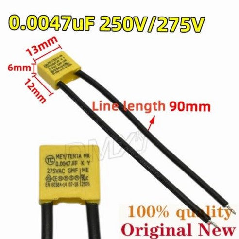 핸디청소기 안전 캐패시터 00047UF 01UF 022UF 033UF 068UF 10UF X2 275VAC 300VAC 진공 청소기 핸드 드릴 LED 조명 10 개, 9) 0.0047UF 275V