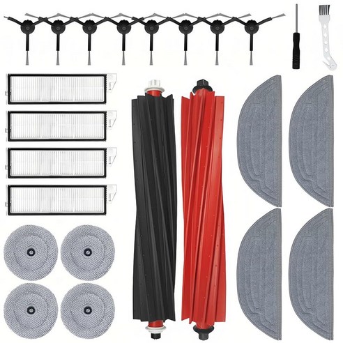 Roborock S8 MaxV Ultra 및 Max 울트라 진공 청소기와 호환되는 24팩 교체 세트 청소기 교체품 사이드 브러시 4개 필터 대걸레 패드 롤러 2개 8개. 도