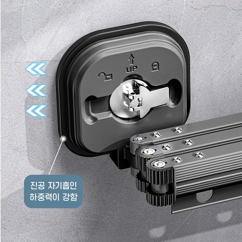ZOZOFO 무설치 자흡식 벽걸이 빨래건조대 무설치 자흡식 접이식 빨래건조대 공간활용 빨래 건조대, 블랙