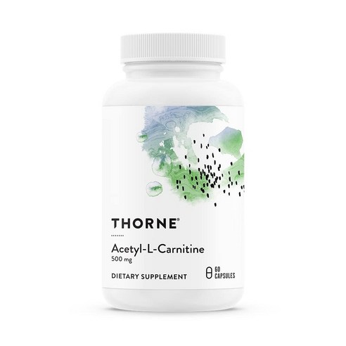 THORNE Acetyl-L-Carnitine - 500 mg - Supports Brain Function and Healthy Nerve Sensations in The Ha, 표준 포장