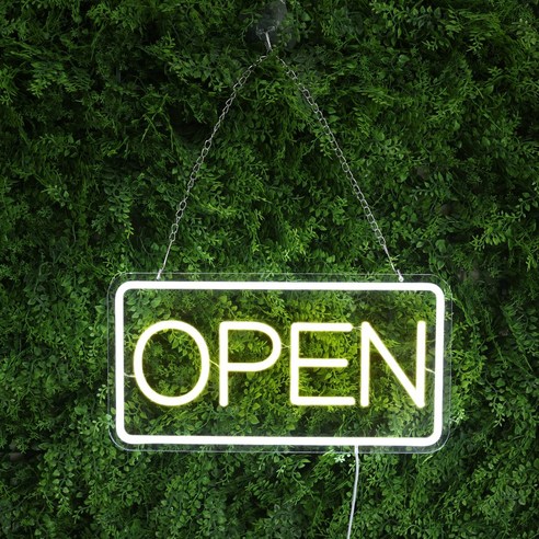 HK sell 라임 사각 OPEN LED 네온사인 24시 영업중 오픈 아크릴 간판, 단품
