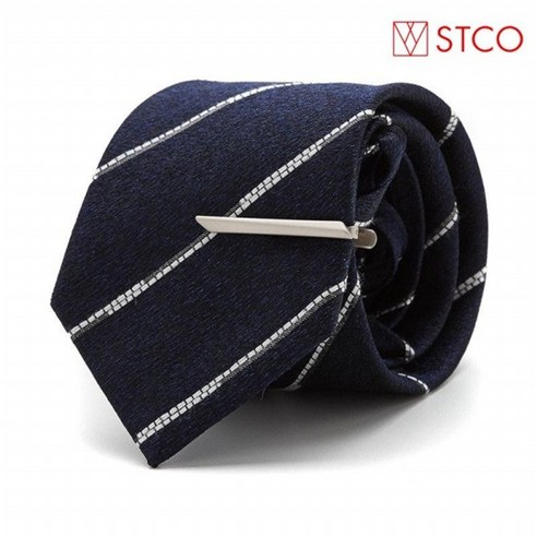 에스티코 STCO 네이비 화이트 레지멘탈 지퍼 넥타이 SNTUZ60 stco넥타이