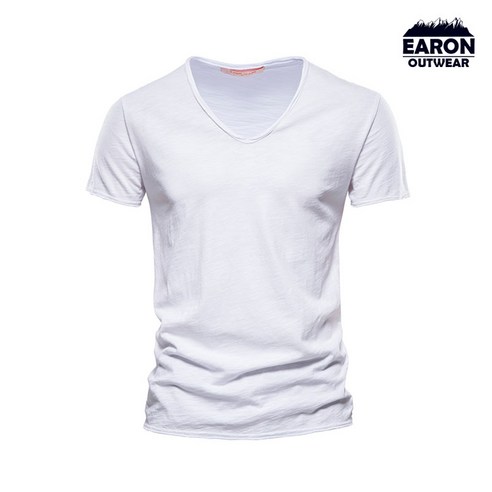 [EARON] 브이넥 링클 반팔 티셔츠