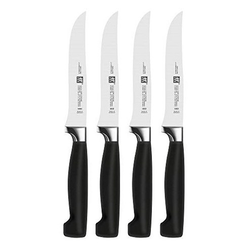 ZWILLING J.A. Henckels Four Star 4-pc Steak Knife Set ZWILLING JA Henckels 4성 스테이크 나이프 4개 세트, 1개, Black/Stainless Steel