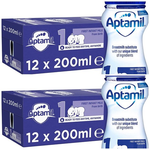 압타밀 액상분유 1단계 200ml 12개입 2팩 Aptamil, 24개