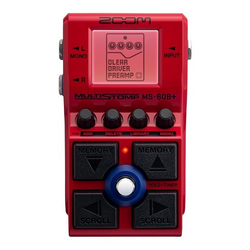 Zoom MS-60B+ MultiStomp 베이스 이펙트 페달, 앰프 모델, 프리앰프, 코러스, 딜레이, 리버브, 필터, 스테레오 이펙트, 이펙트 체인, 싱글 스톰프박스, 튜너