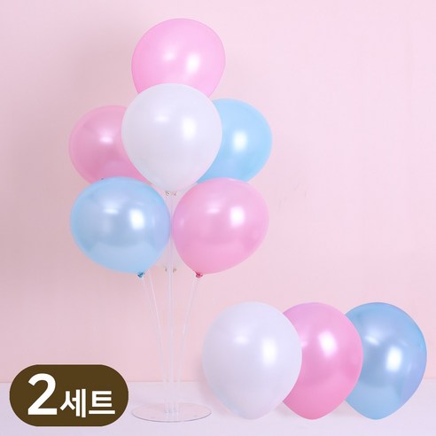 에스엠파티 풍선 스탠드 세트, 2세트, 핑크오션