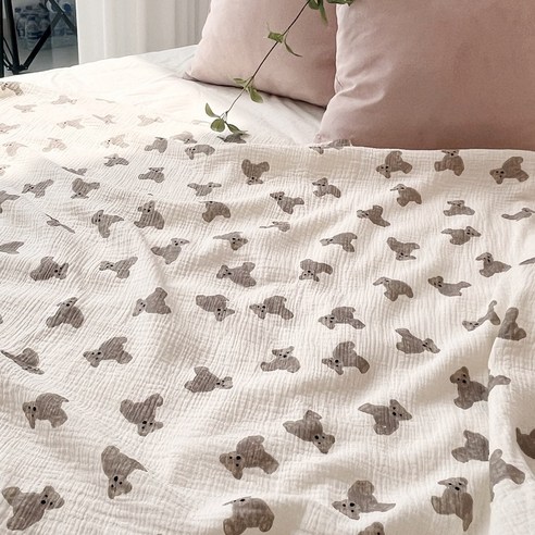 CP016 탐나요 면20수 이중거즈 요루 원단, 곰돌180cm, 1개