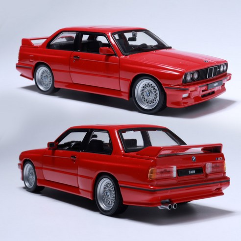 브라고 1:24 BMW 모형 3 Series M3 다이캐스트 자동차 올드카 클래식, 레드