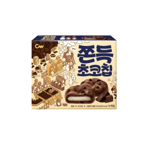 청우식품 쫀득초코칩, 240g, 3개