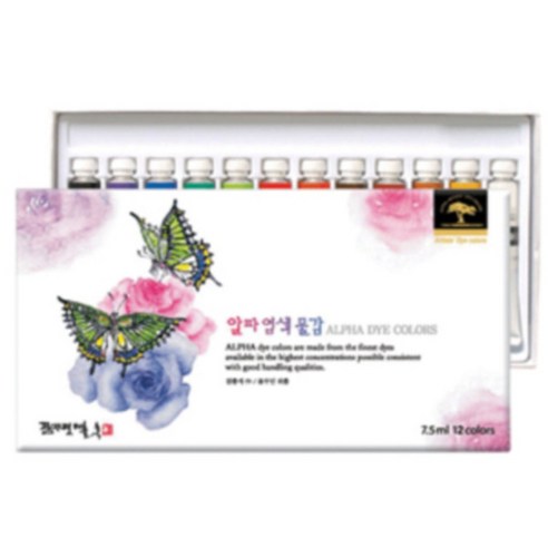 알파색채 염색 물감 세트 7.5ml 12색, 7세트 알파포스터물감색상표 알파색채 염색 물감 세트 7.5ml 12색, 7세트 알파포스터물감색상표
