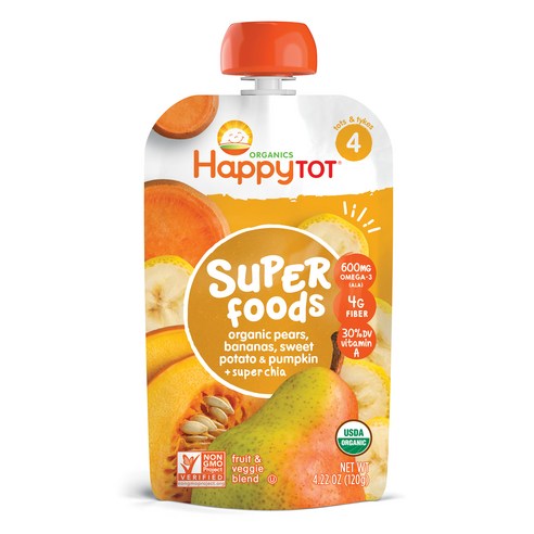해피토트 슈퍼푸드 어린이 스무디 120g, 호박, 고구마, 배 (Pumpkin, Sweet Potato, Pear), 1개