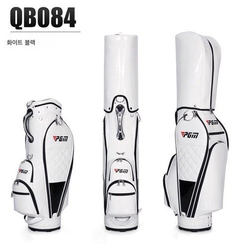 PGM 캐디백 골프백 클럽백 방수 내마모성 세로형 캐디백QB084, 흰색과 검은 색 QB084-PU 볼 백