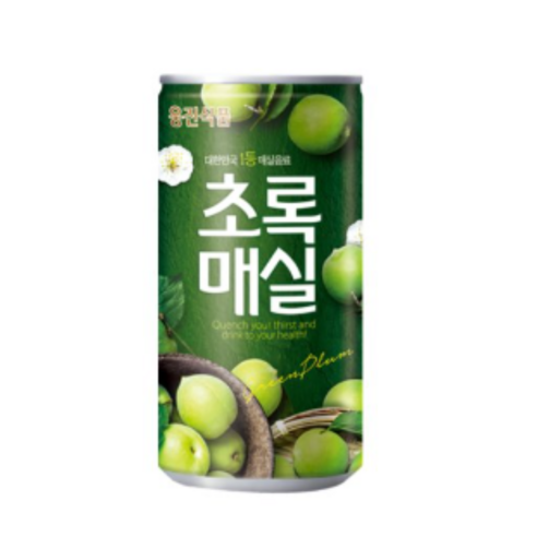 웅진식품 초록매실 180ml 미니캔 업소용 음료수 가게 음식점 경비실 사무실, 90개, 160ml