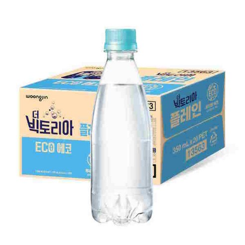 [웅진식품] 더 빅토리아 탄산수/탄산음료 무라벨 350ml x 20페트(플레인 청포도 레몬, 20개
