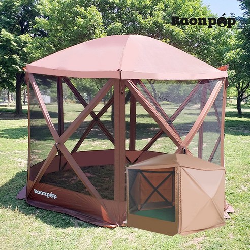 라온팝 대형 원터치 텐트 (천장원터치형) [사은품증정] 그늘막 자동 오토 캠핑 타프스크린 모기장 쉘터 텐트