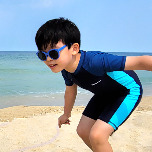 매직스타 6~8세 주니어 수영복 (짚업 올인원 래쉬가드 남아/여아 키즈수영복 KC인증 MSW1JO01)