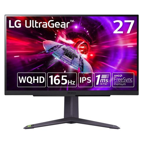 27GR75Q-B 27인치 LG UltraGear™ WQHD(2560×1440)게이밍 모니터안티글레어165HzIPS 1ms(GTG)FreeSync™ PremiumHDR10DisplayPortHDMI틸트 높이 조정 대응, 상세페이지 참조, 상세페이지 참조