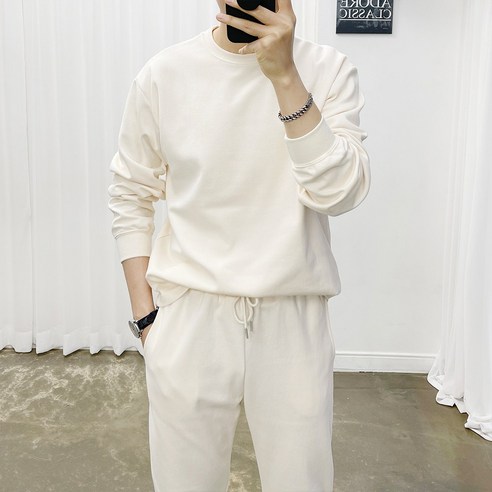 아도르클래식 5컬러 무지 세미 오버핏 맨투맨 긴팔티