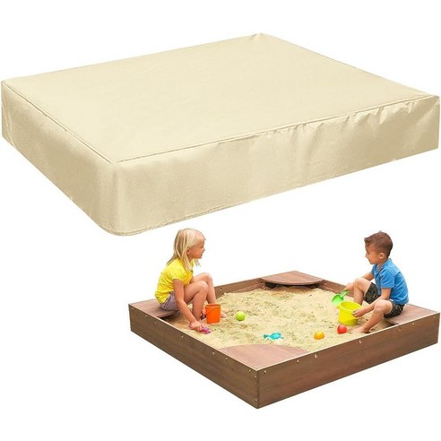 Octagon Sandbox Cover 420D Oxford Cloth Waterproof Outdoor Sand Box Cover for Kids Protect and Toy, Begie