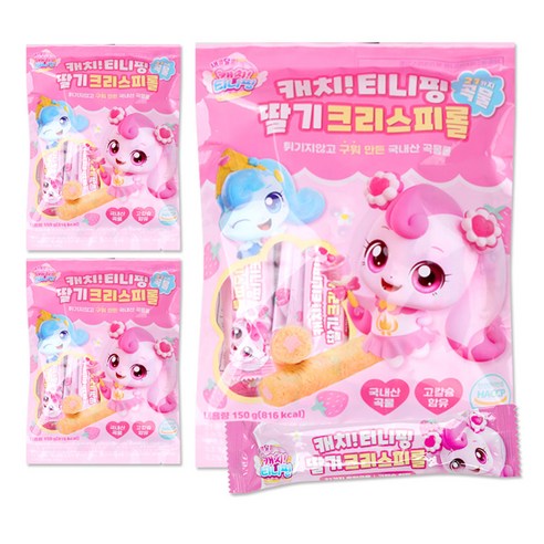 해호 캐치티니핑 딸기 크리스피롤, 딸기크리스피, 150g, 3개