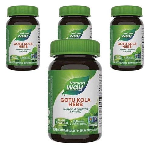 네이쳐스웨이 고투 쿨라 허브 950mg 베지테리안 캡슐, 100정, 4개